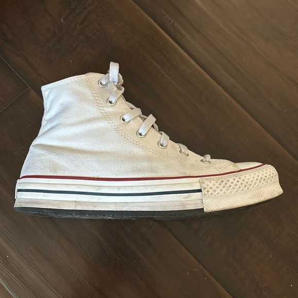 All star white platform converse kids size 5 women’s 6.5 - Picture 3 of 8